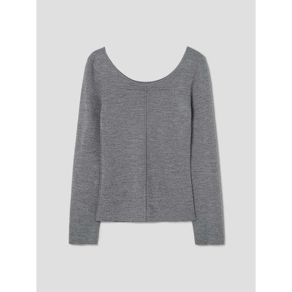 Anggae Scooped Neck Pullover Gray