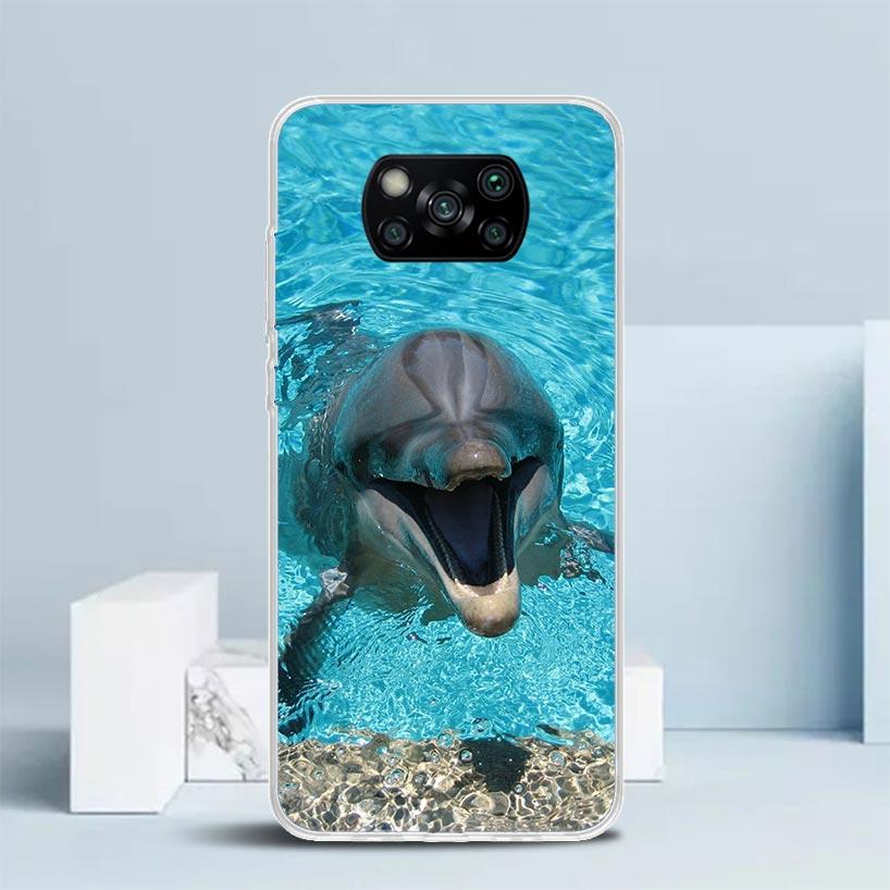 Ocean Animal Cute Dolphin Phone Case For Xiaomi Poco F7 Ultra X5 X6 X7 Pro M7 Redmi 15C 15 13C 13 12C 12 10C 10 10A 9 9C 9A 9T C