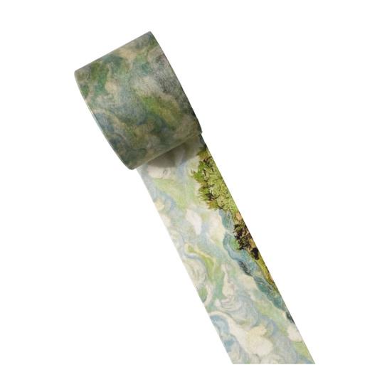 Scrapbooking Washi Tape Tape, Oil Painting Decorative Masking Artist Patterns Adhesive Flowing Pattern for DIY Crafts, Junk Journal, Gift Wrapping,