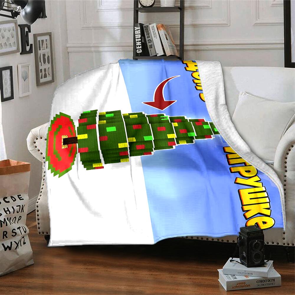 1Pc Roblox Winter Wonderland Blanket Soft Throw Blanket For Home Bedroom Bed Sofa Travel Office Solid Christmas Blanket