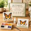 Handicraft Supplies for Home Sea Glass Mosaic Art Kit, Flower Insect DIY Unique Birthday Presents Her Craft Kit with Colorful Pieces Adults Beginners,