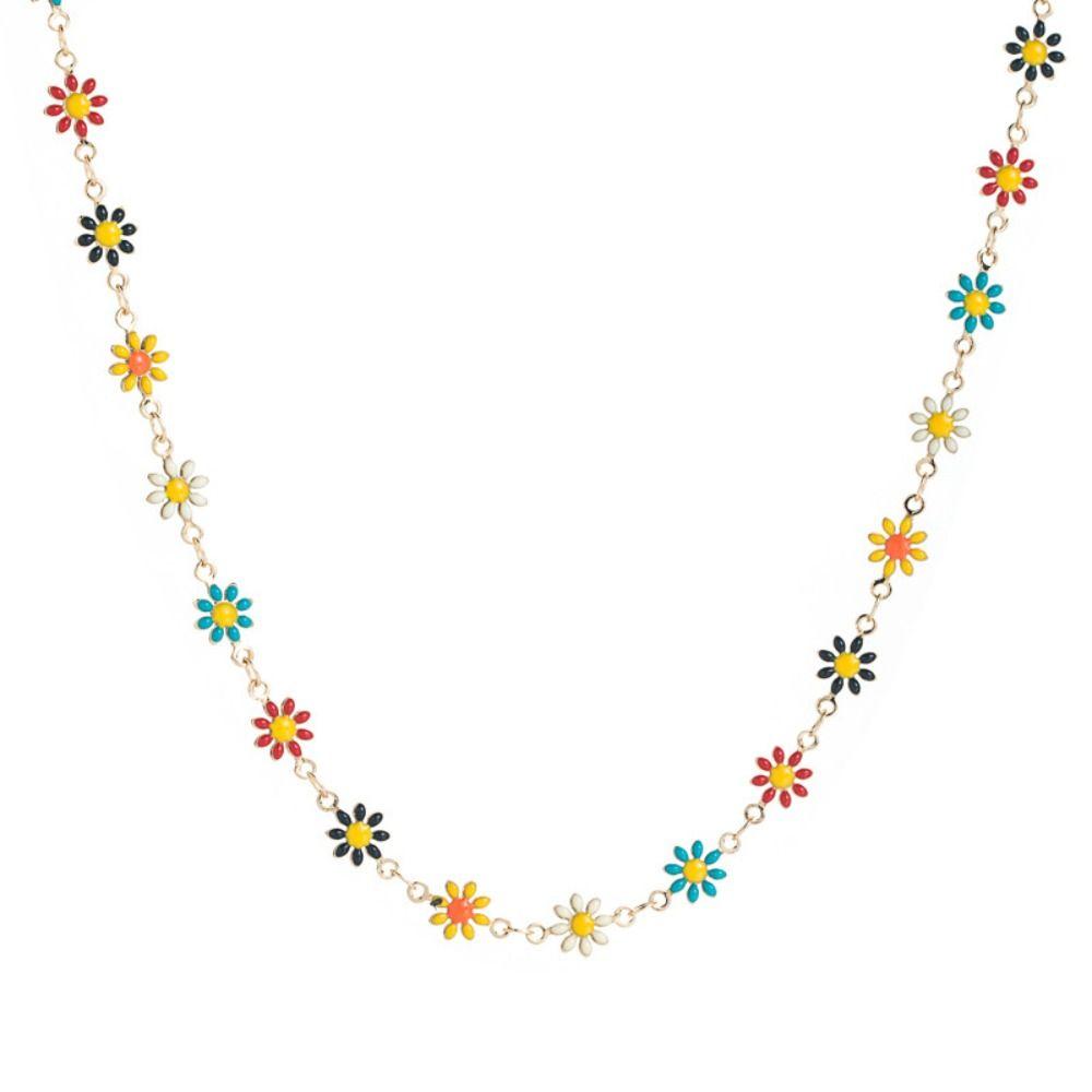 Fashion Sweet Daisy Pendant Lovely Party Clavicular Chain Colorful Girls Short Choker