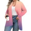 Women's Fall And Winter Fashion Casual Print Long Sleeve Mid-Length Cardigan Jacket