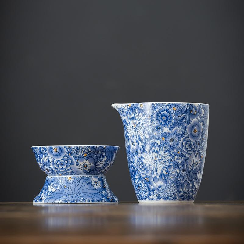 Suet jade white porcelain fair cup travel portable tea set home simple tea office guest cover bowl tea