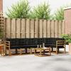 Outdoor Sofa Set with Cushions 7 pcs Natural and Black