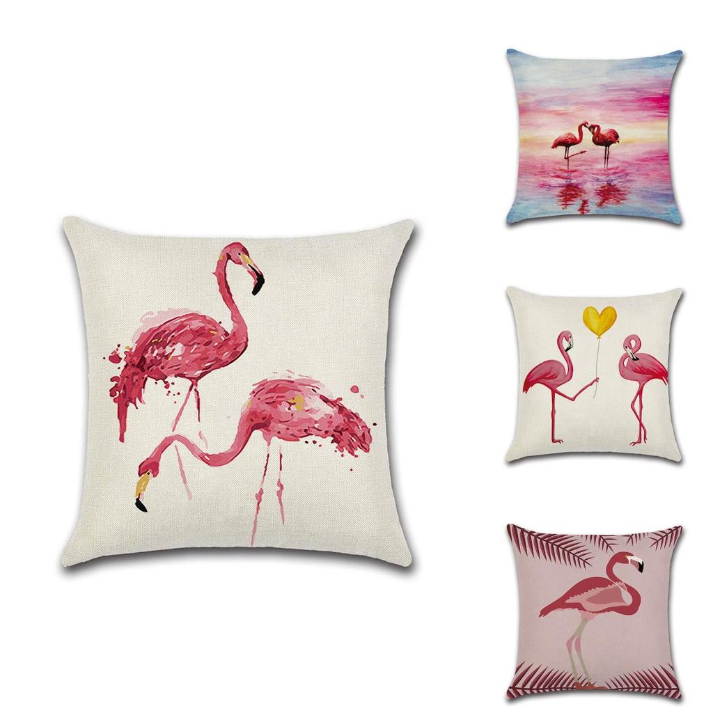 Versatile 18 Inch Summer Flamingo Throw Pillow Case Ideal For Sofa Bed And Home Decor