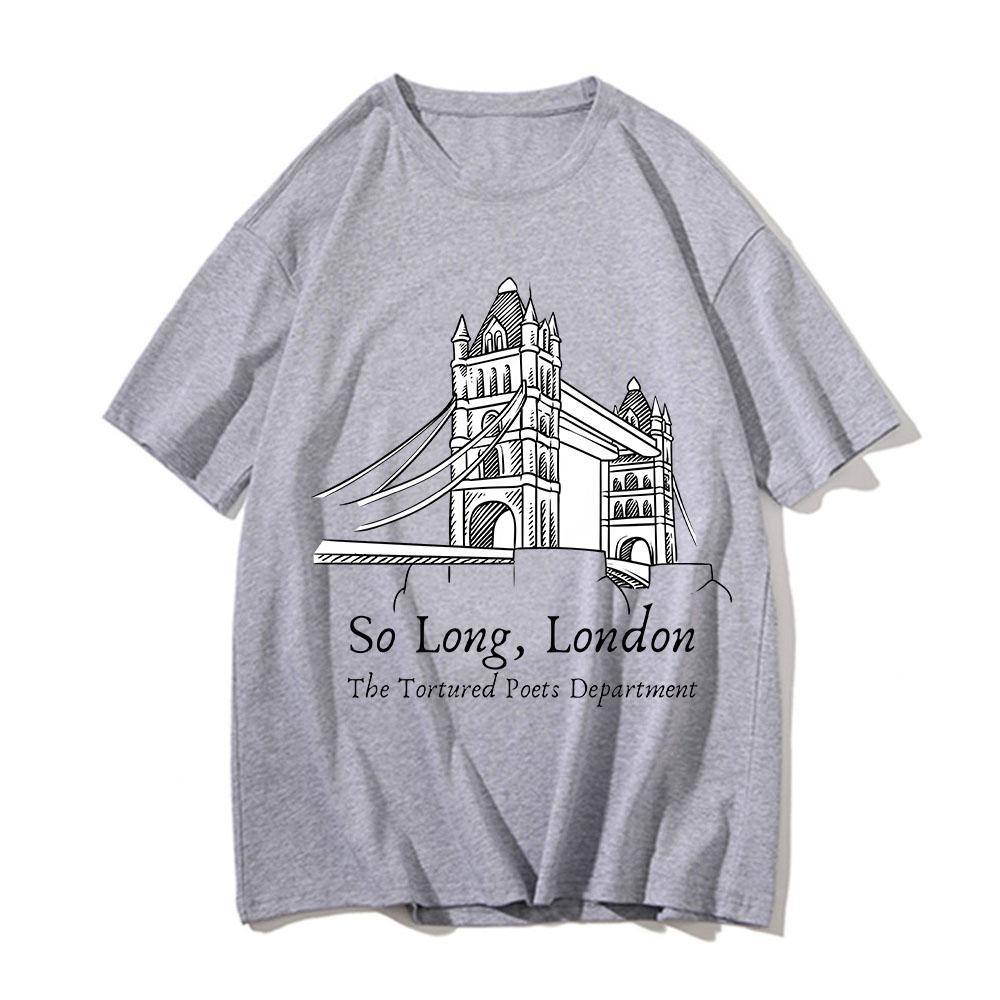 So Long London Ttpd Printed Tshirt Short Sleeve Comfort Tops 100 Cotton Unisexs Summer Hip Hop Tshirt Fashion Trend Streetwear