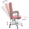 Office Chair with Reclining Function Pink Faux Leather