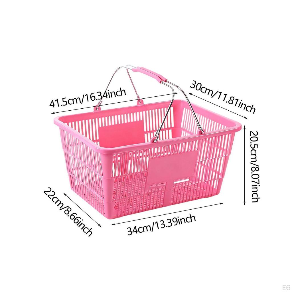 Shopping Basket Grocery Iron Sturdy Ergonomic Versatile Supermarket Organizer Storage for