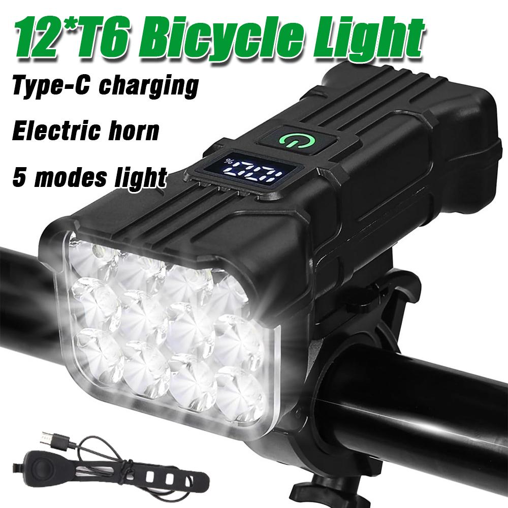 Fahrradlicht vorne, wiederaufladbar, USB, Power-Display, LED-Fahrradlicht, wasserdicht, Fahrradscheinwerfer, Taschenlampe, Fahrradzubehör