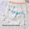Women's Spring and Summer Pure Cotton 10A Antibacterial Mulberry Silk No Trace No Hip Mid Waist Flat Angle Briefs Einson