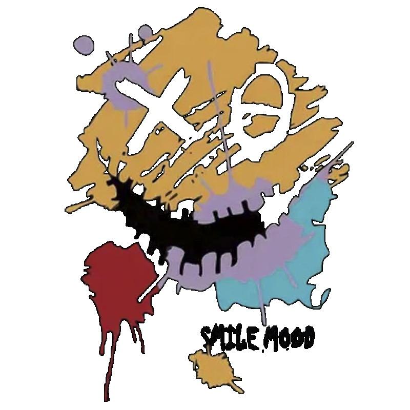 Oversized T Shirt Black Abstract Face Print With XO Graphic Casual Streetwear Fashion Unisex Top For Daily Wear And Outings