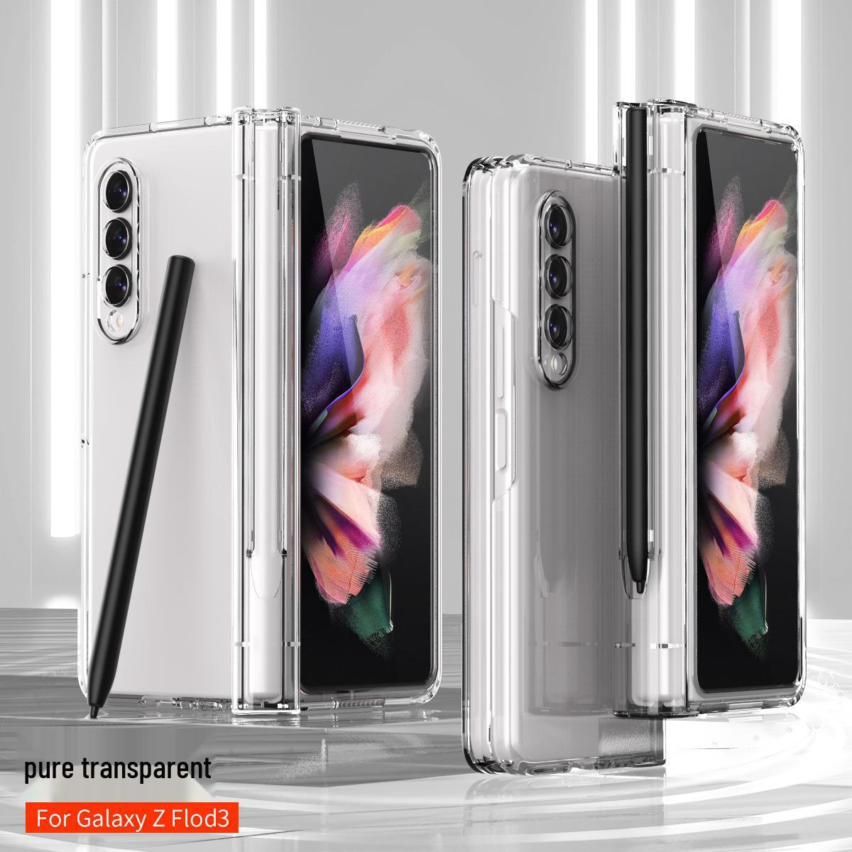 

Прозрачный простой чехол Samsung Z Fold3/Z Fold4 с держателем для стилуса Fold4