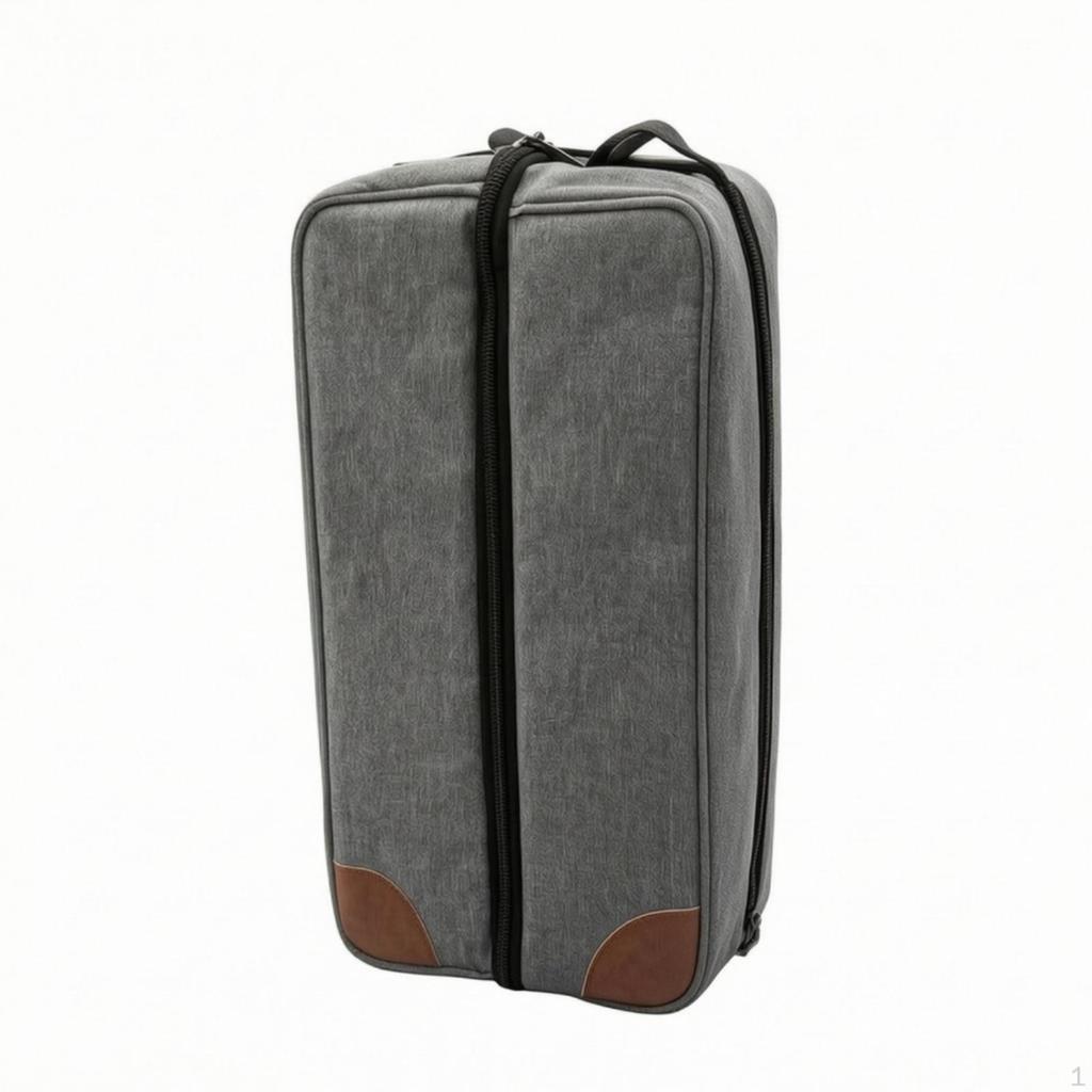 Insulated Bottle Tote Zippered with Shoulder Strap Portable for Journeyers, Commuters,
