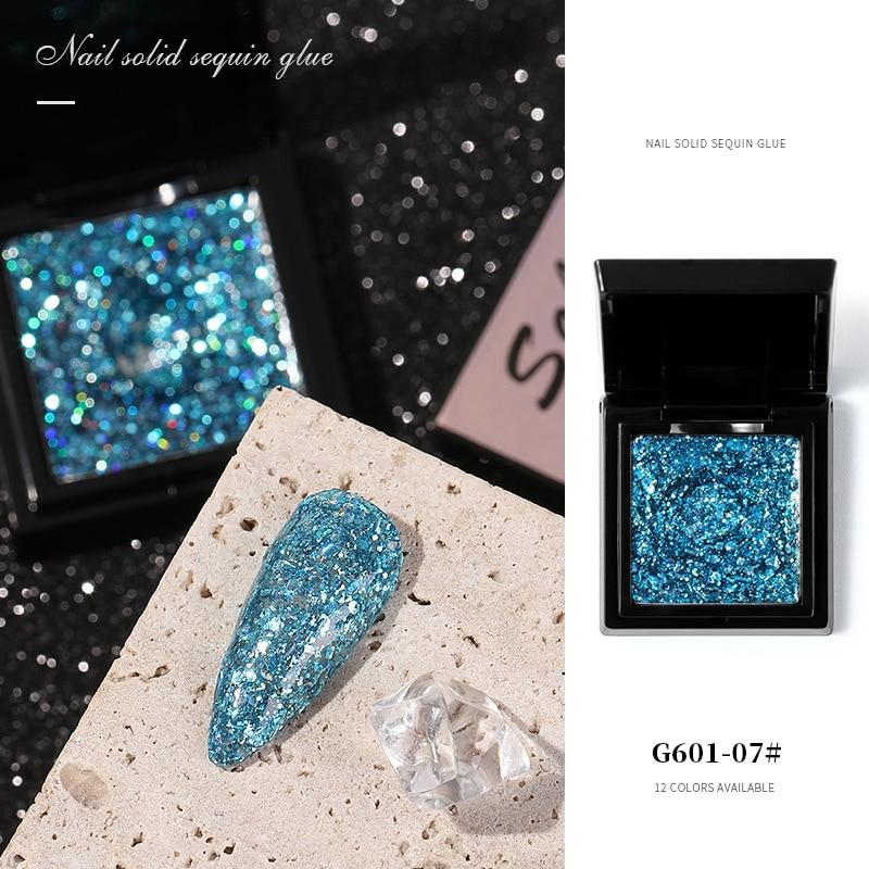 1 Box Solid Glitter Nail Gel Polish UV Gel Nagellack Nail Art Dekoration Nagelzubehör