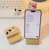 High-End Retro Solid Wood Puppy Phone Stand for Desktop Viewing