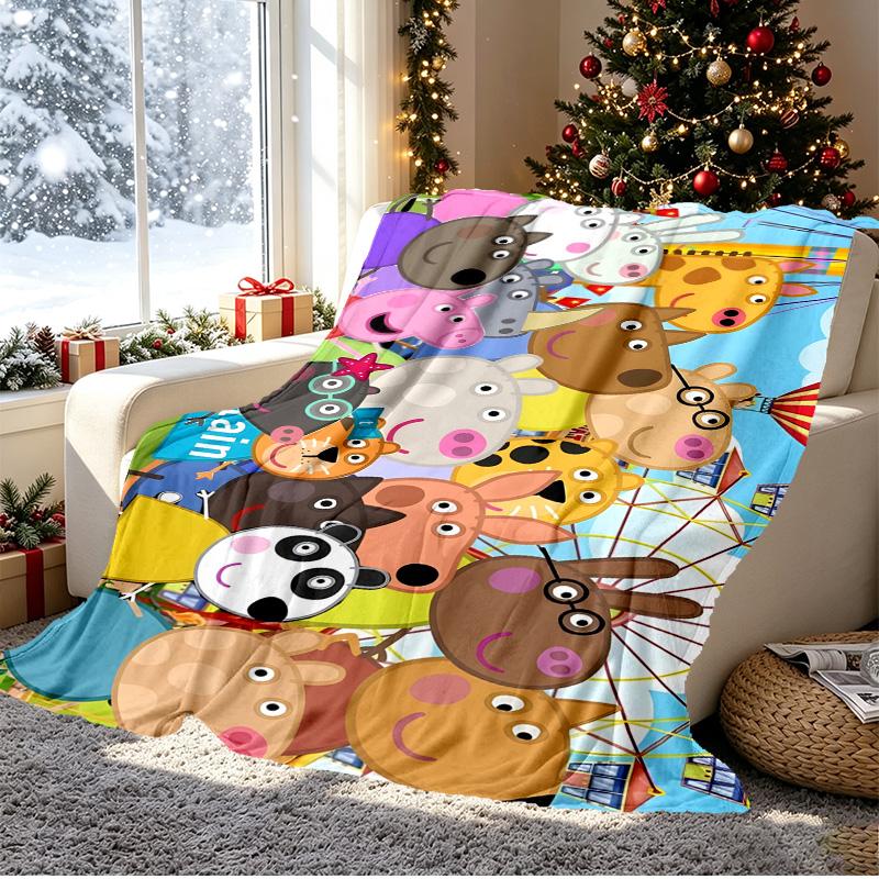 Cartoon animation Pattern Blanket for Home Decoration, Bed, Sofa, Car Travel, Camping, Suitable for All Seasons, Birthday Christmas Gift