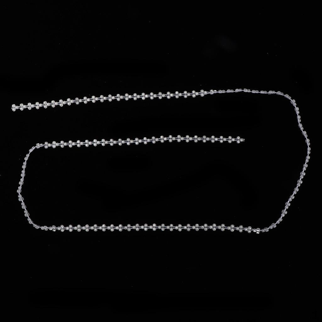 1 Yarda Cadena de Pedrería de Cristal Adorno para Coser para Decoración de Bodas y Fiestas
