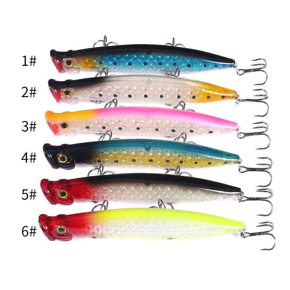 

11-13cmTopwater Popper Lure6Only contains artificial lure bait, bionic plastic bait for sea fishing, bass bait 11cm-13g