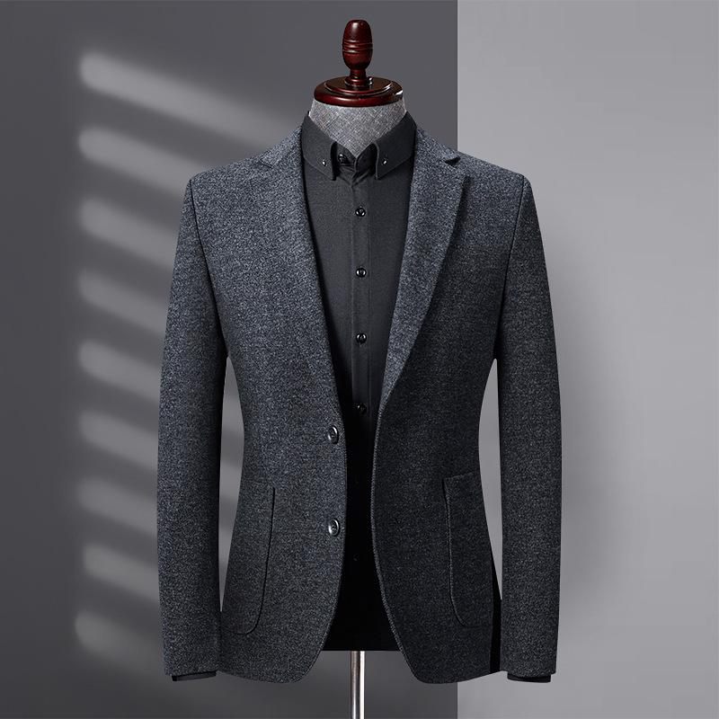 Men's Casual Suits Autumn and Winter Wool Stretch Men's Suits Slim Small Suits Men's Korean Style Single Suit