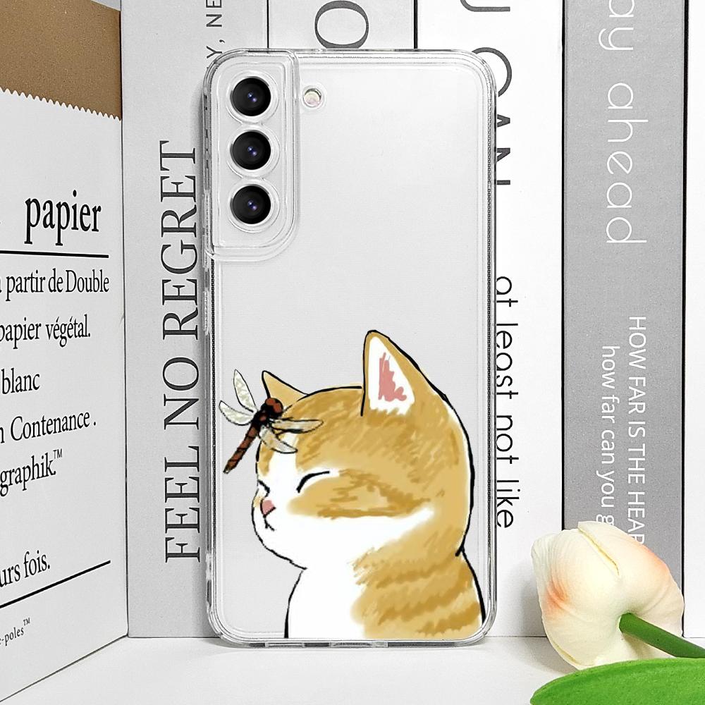 Cute Animal Cat Couple Lovers Phone Case for Samsung Galaxy A55 A54 A53 A52 A51 A70 A32 A31 A22 A13 4G 5G Clear Soft Cover Shell
