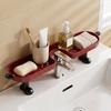 Removable Bathroom Storage Rack with Hook Faucet Drain Organizer Faucet Sink Shelf Bathroom