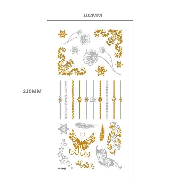 Bronzing Tattoo Sticker Water Transfer Mt Metal Waterproof Tattoo Sticker Party Party Amazon Wind Tattoo