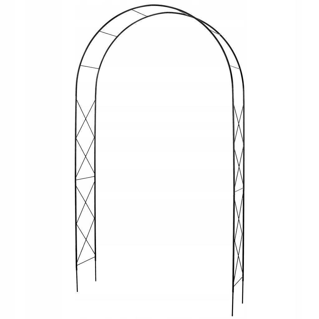 KADAX Pergolă de grădină metalică Arc pentru trandafiri cățărători Flori Suport pentru flori 255cm
