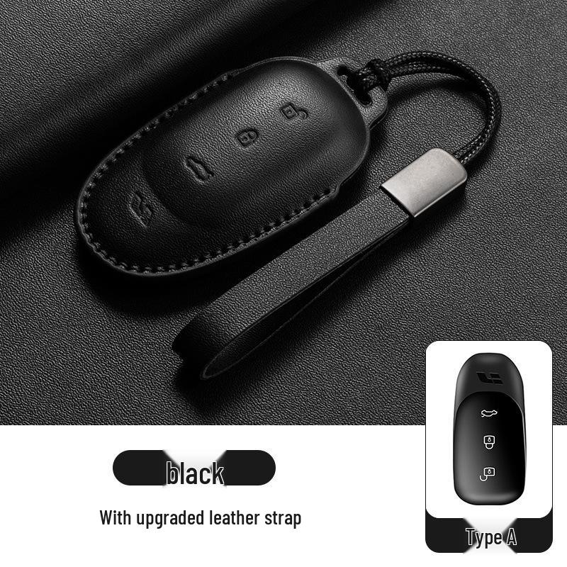 Key Protective Cover for Ideal L6-L9: Genuine Leather, Car Use, Keyring-Compatible Bag