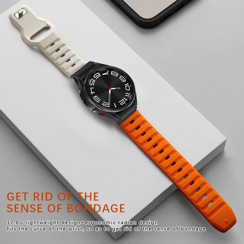 Classic Silicone Strap for Samsung Galaxy Watch 6/5/4 40mm 44mm 5Pro 45mm No Gaps Sport Band Galaxy Watch 6/4 Classic 43 47mm 42 46mm