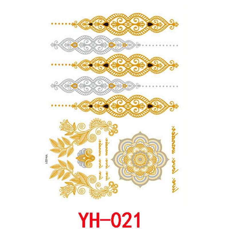 

Водостойкая бронзирующая тату-наклейка, металлическая тату-наклейка, тату 148*210mm