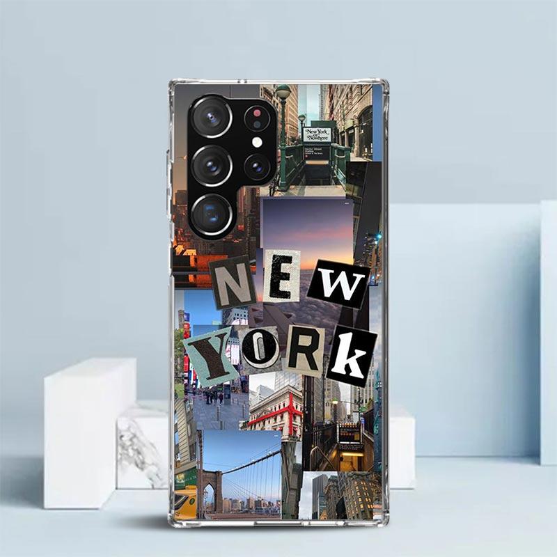 NYC New York City Phone Case For Samsung Galaxy S24 S25 Edge S26 Ultra S22 S23 Plus S21 + S20 FE Soft TPU Back Cover Galaxy S22
