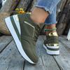 Spring and Autumn New Sneakers Fashion Round Toe Splicing Lace-up Soft Sole Anti-slip Wear-resistant Flat Single Shoes