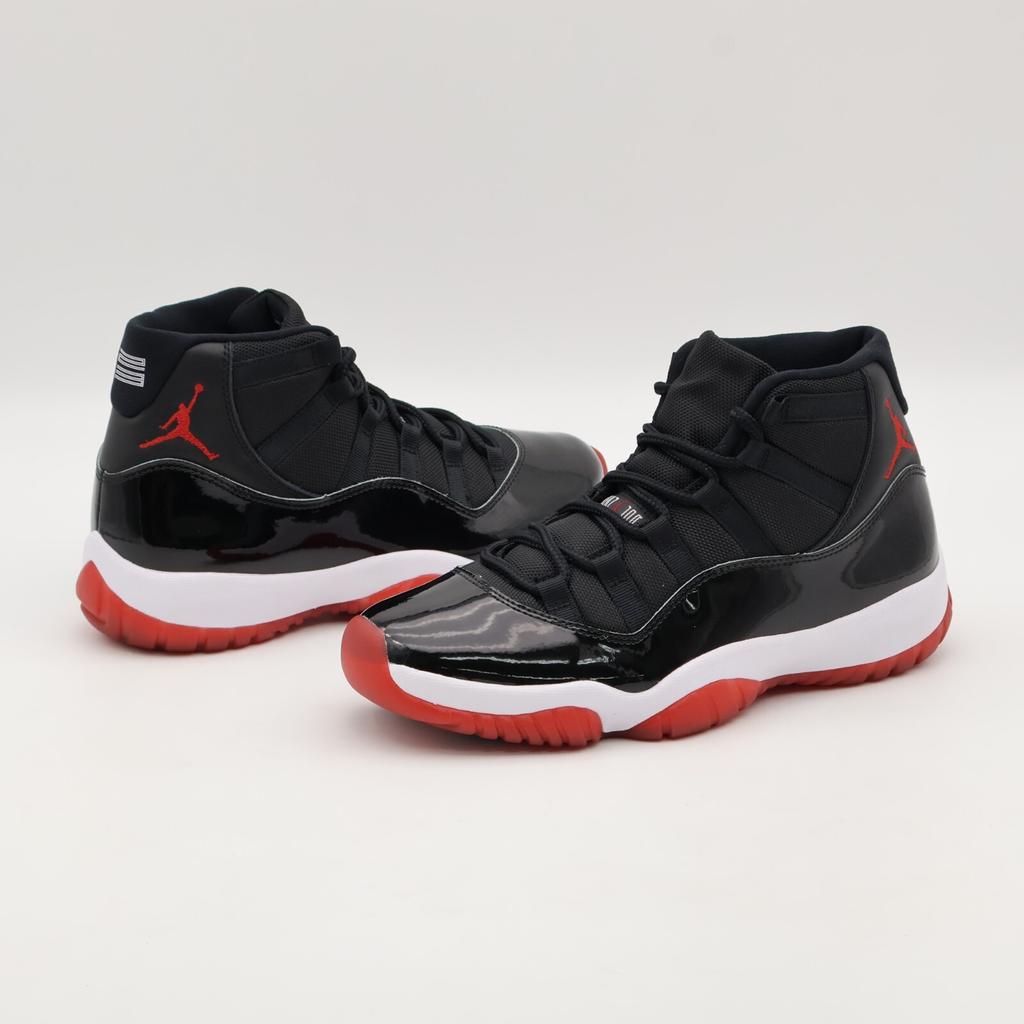 378037-061 Nike Air Jordan 11 Retro Playoffs Bred Black White Varsity Red