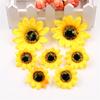 50 Pcs Artificial Flower Yellow False Sunflower 4cm 6cm 10cm Sizes For Handmade Craft Projects