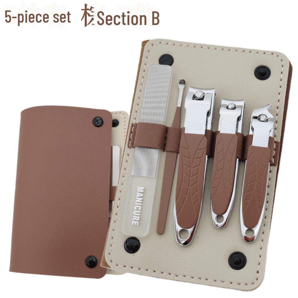 

Набор для маникюра и педикюра в стиле кошелька из 16 предметов с плоскогубцами Hawkbill, нанопилочкой и ушной палочкой 4-piece [Type B] коричневый