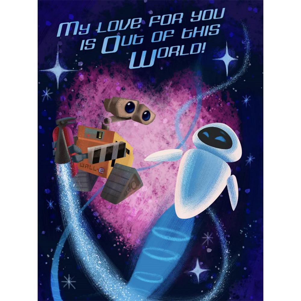 

Disney Diamond Painting Cartoon Wall E Romantic Theme Illustrations Handmade DIY Cross Stitch 5D Full Diamond Mosaic Home Room Decoration Round 20x30cm