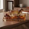 Leaping Cat Ornament HoneyHued Resin Leopard Figure Glossy Desk for Office, Display
