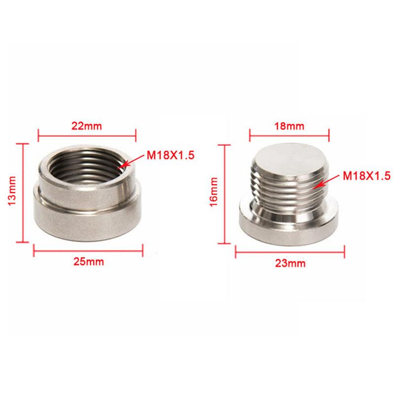 M18X1.5 O2 Oxygen Sensor Nut Bung Stepped Plug Kit Stainless Steels Wideband Nut Fitting Weld Bungs