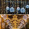 Year 20Cm Hanging Light Led Light Multiple Colors Rattan Ball Fairy Light String Waterproof Garden Holiday Gift