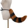 Kawaii Striped Fox Tail Faux Fur Plush Fox Tail Cosplay Costume Props JK Girl Lolita Party Cosplay Accessories Halloween Props