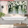 2D White Rose Greenery Backdrop for Wedding Ceremony, Bridal Shower & Engagement