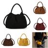 Vintage Style Pu Water Bucket Handbag With Top Drawstring Closure For Casual Outings