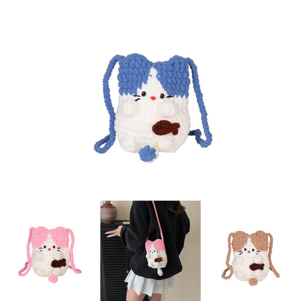 Sweet Girl Wool Weaving Phone Purse With Lightweight Breathability For School And Outings