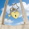 Practical Oversized Heart Lock Bag Charm With Star Clasp Stylish Bag Pendant Key Holder For Women Fashion Accessory