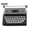 Place Card Holder Retro Wooden Typewriter Memo Clip, Vintage Desk Holder, Rustic Office Decor Decorative Message Photo Picture Stand for Home