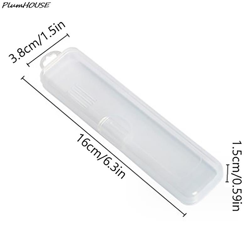 1pc Portable Makeup Brush Organizer Eyebrow Pencil Tableware Chopsticks Transparent With Cover Storage Box Kitchen Accessories