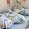 2025 New Washed Cotton Single Duvet Cover Small Fresh Cartoon Printed Quilt Korean Version of Comfortable Breathable Bedding
