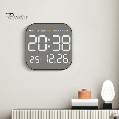 Digital Wall Clock with Remote Control Large Display Multifunctional 12/24Hr Plug-in LED Digital Alarm Clock with Temperature
