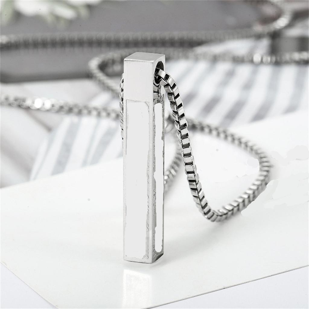 Arabic Etched Text Pendant High-end Jewelry Long Column